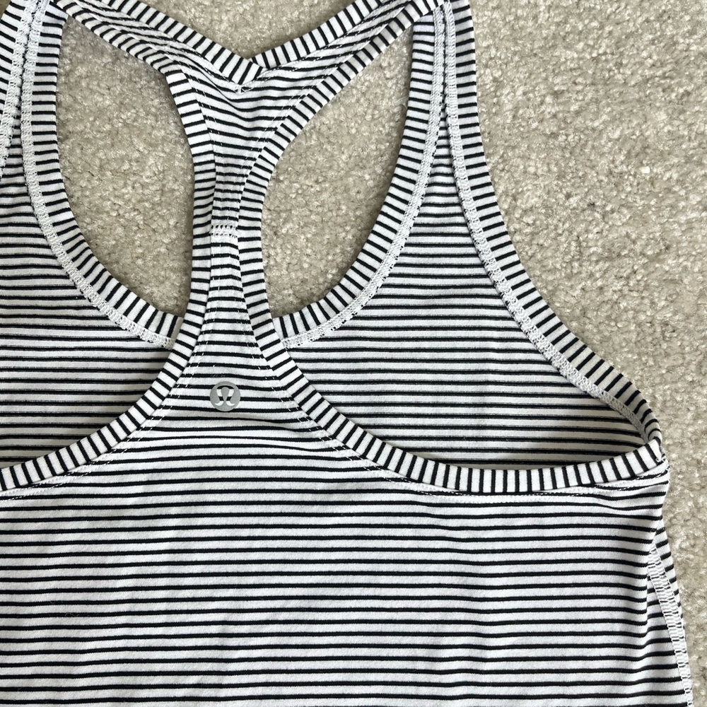 Lululemon | Cool Racerback Tank II | Hyper Stripe White & Black